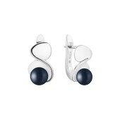 Cercei argint cu perle naturale negre si tortite DiAmanti SK25215EL_B-G